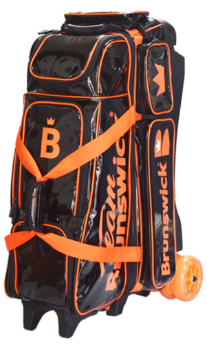 Enamel 4 Bowling Ball Roller Bag Brunswick Black/Orange Color Authentic