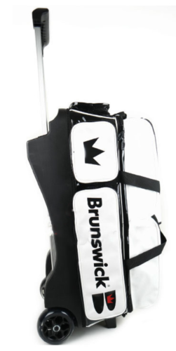 Enamel 3 Bowling Ball Roller Bag Branswick White/Black Color Authentic 2