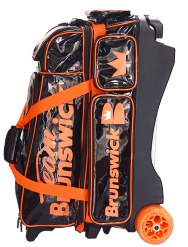 Enamel 4 Bowling Ball Roller Bag Brunswick Black/Orange Color Authentic 3