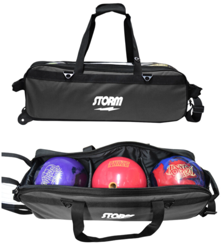 2024 3 Ball Tournament Volt Storm Bowling Bag black/Lime Color Authentic 2