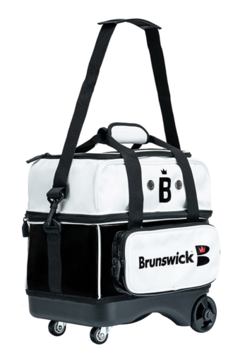 Enamel 1 Bowling Ball Roller Bag Brunswick White/Black Color AuthenticEnamel 1 Bowling Ball Roller Bag Brunswick White/Black Color Authentic