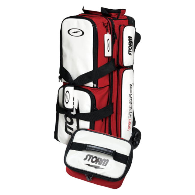 Storm 2024 Rolling Thunder 3 Ball Roller Bag Accessory Pouch White Red