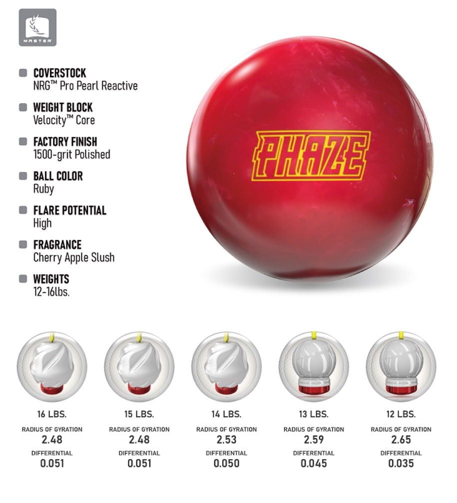 storm ball phaze ruby bowling ball specification