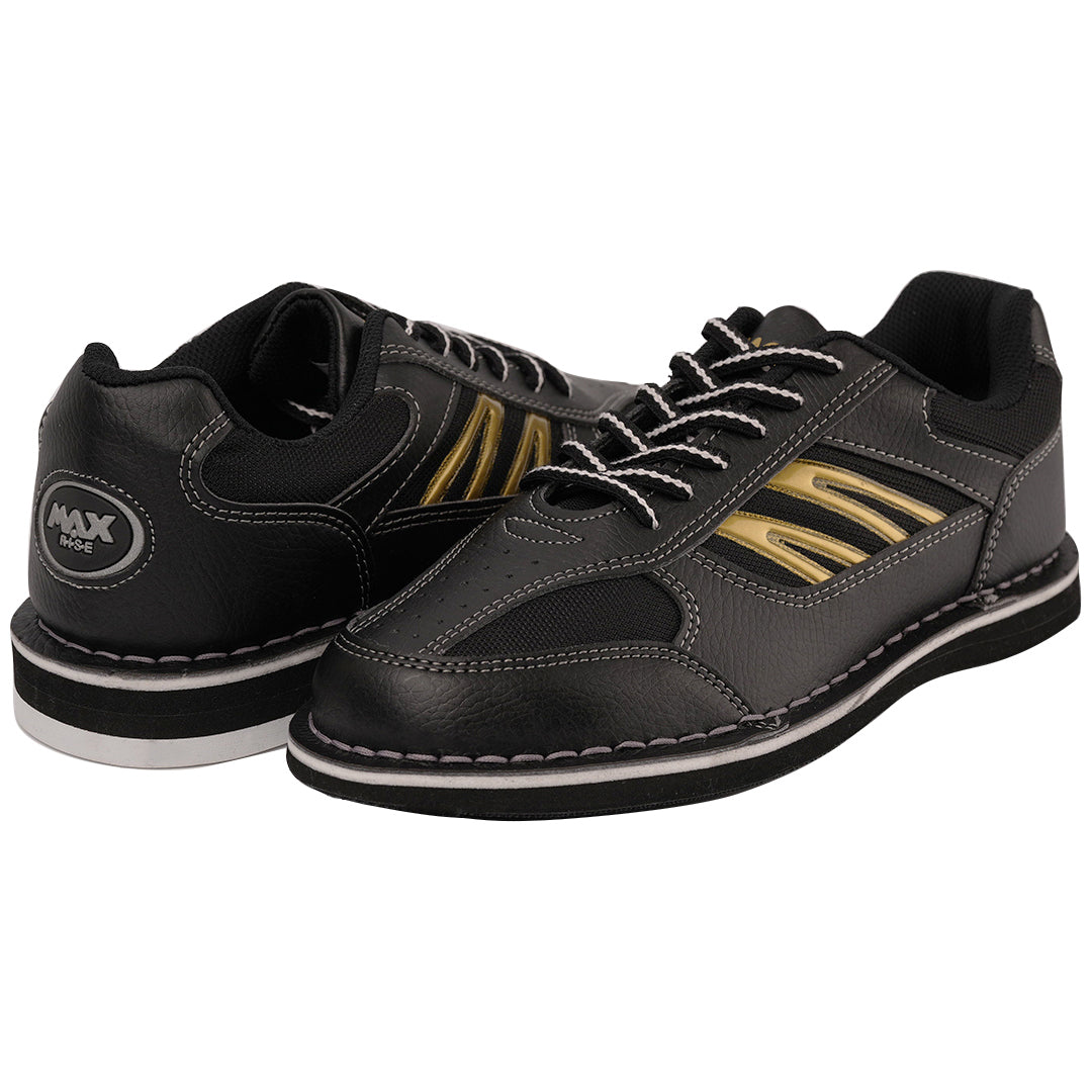 maxwelter max rise t-1 black bowling shoes both side